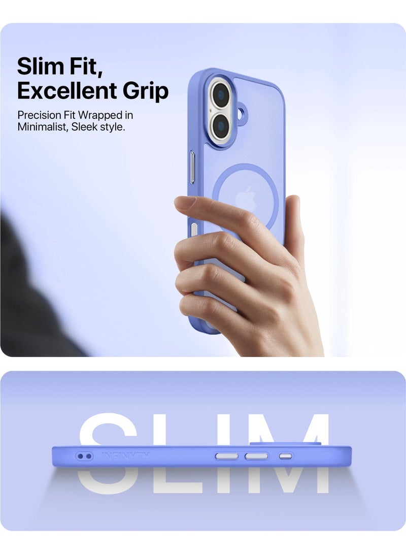 INFINYTY iPhone 16 Case– Gleam Series (Ultramarine) Hybrid Matte Finish, Seamless Color Match, MagSafe Compatible, Mil. Grade Drop-Tested, Air Cushion Corners, Soft Touch, Scratch-Resistant - Image 2